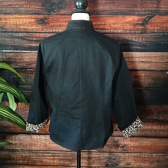 Vanity Vintage 90s Jacket L Cropped Embroidered Beaded Mandarin - Picture 7 of 10